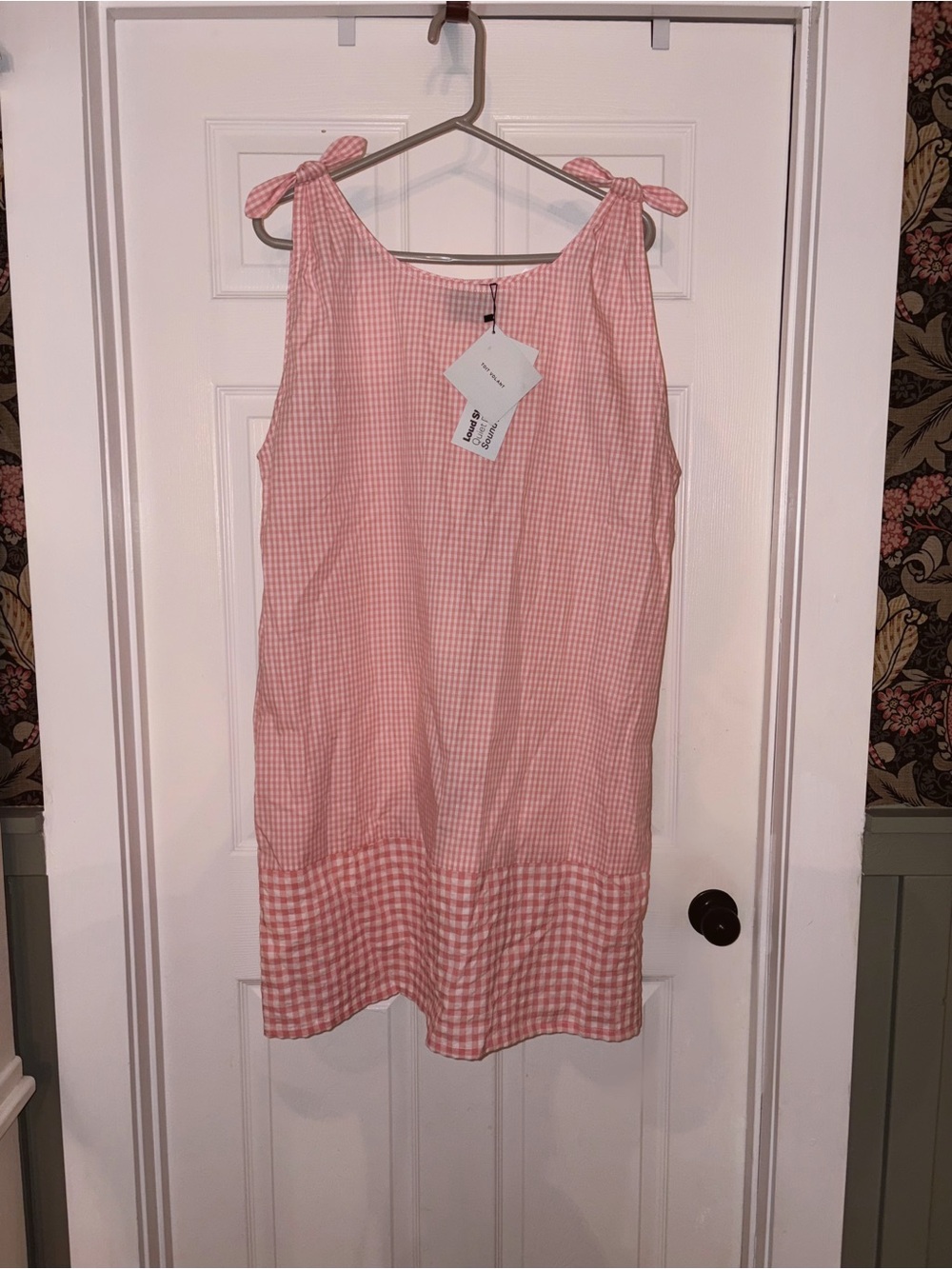 Toit Volant Zola Tie-Shoulder Pink Gingham Sundress
